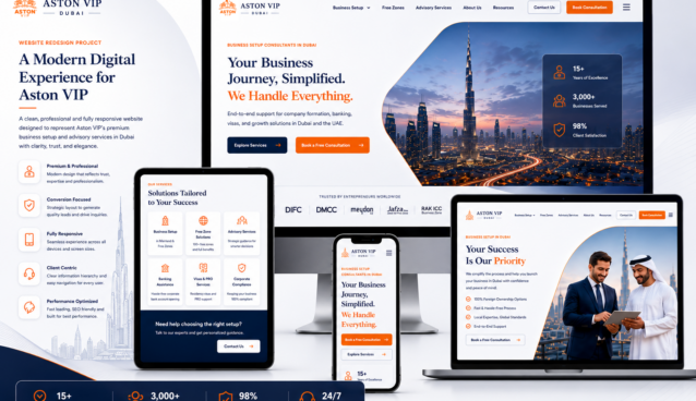 Aston VIP – Business Setup Website Development