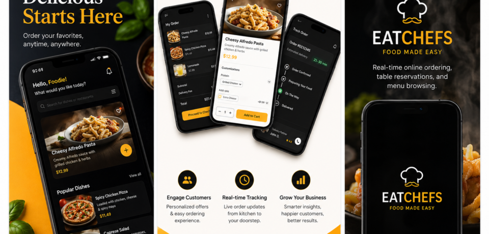 Eatchefs App - Real-Time Food Ordering and Tracking Application